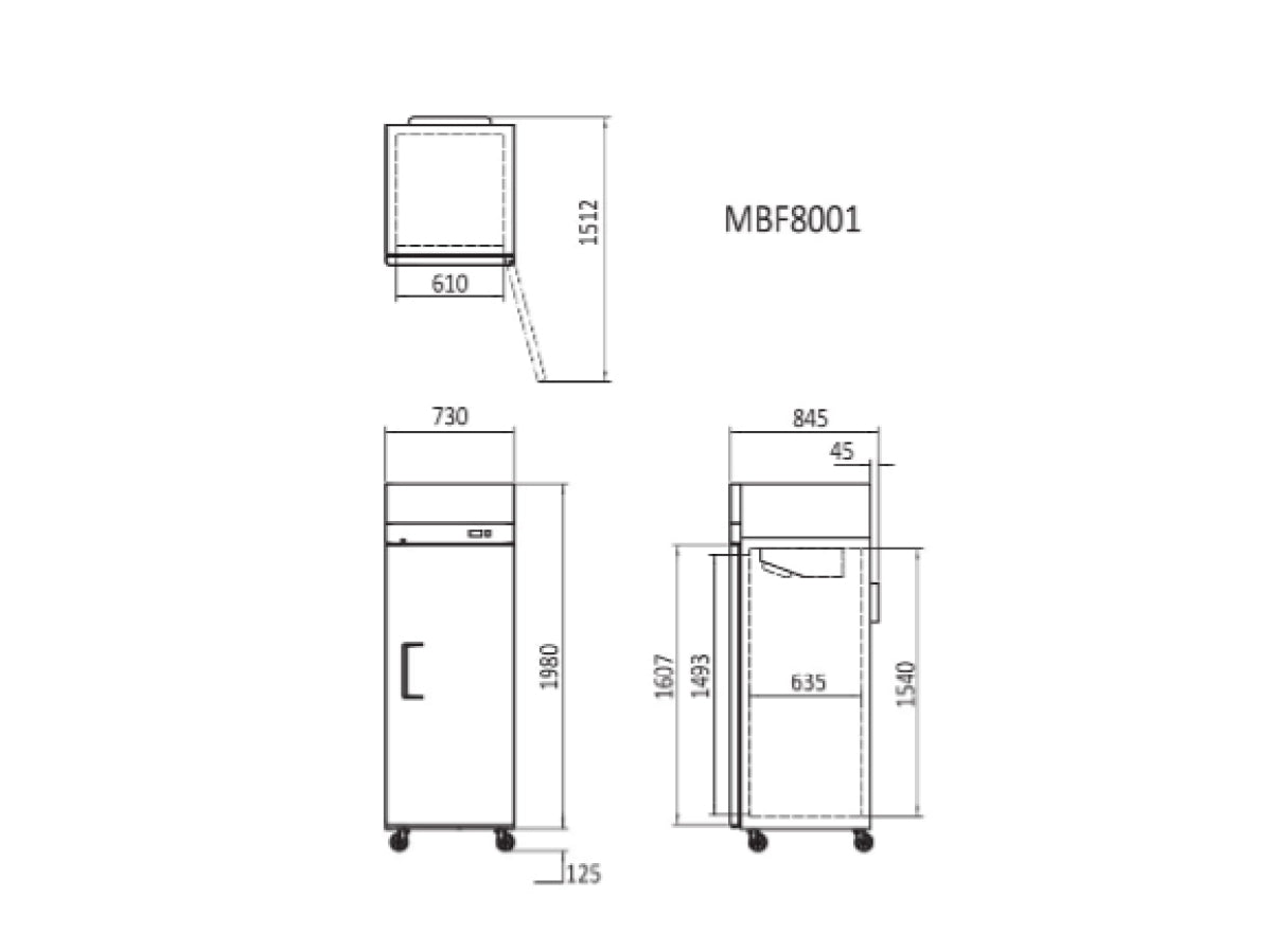 UPRIGHT FREEZER 1 DOOR - MBF8001